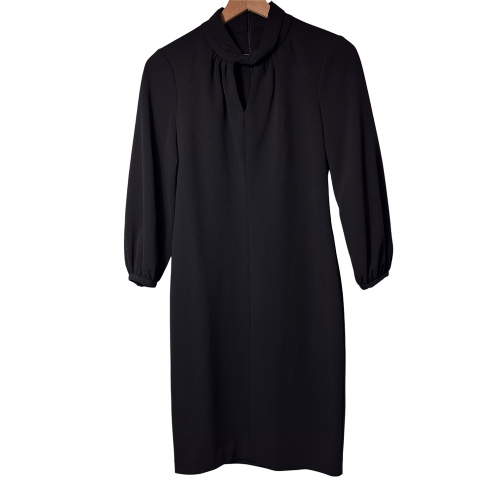 CALVIN KLEIN BLACK MOCK NECK KEYHOLE WOMEN DRESS SIZE 6 BRAND NEW WITH TAGS